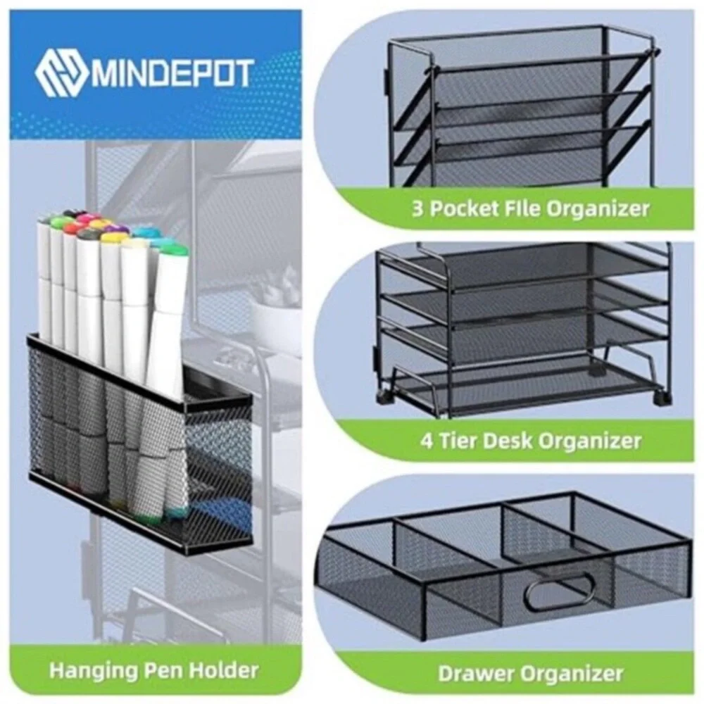 Desk Organizer File Tray Multi Tier Paper Holder Office Supply Storage Rack